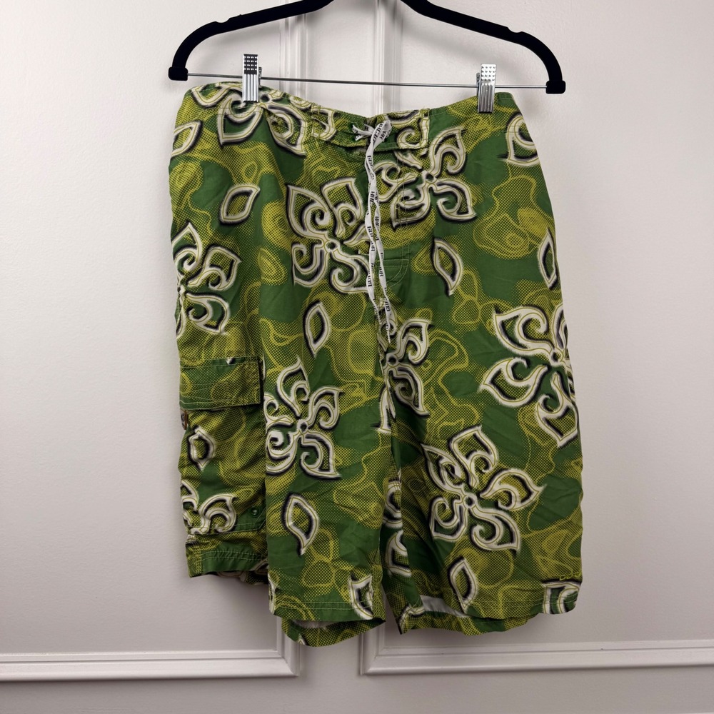 Gotcha Mens  Y2K Vintage Tropical Floral Board Shorts Cargo Swim Trunks Size 36‎